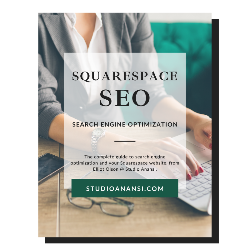Cover of guide titled "squarespace seo: search engine optimization"