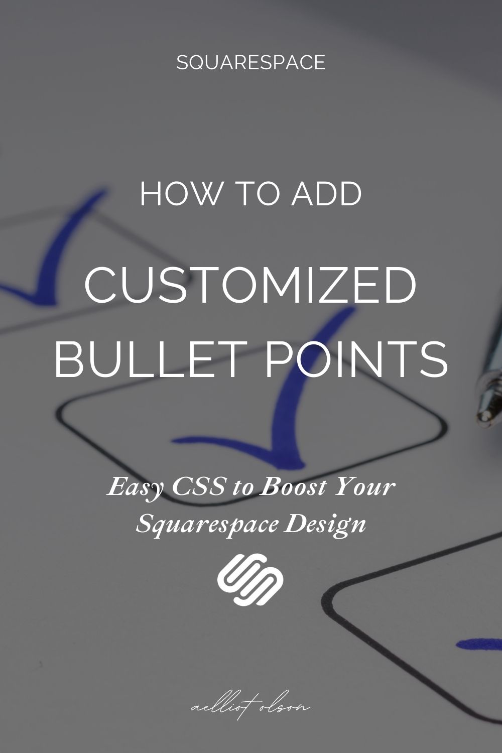 How to add customized bullet points. Easy css to boost your squarespace design.