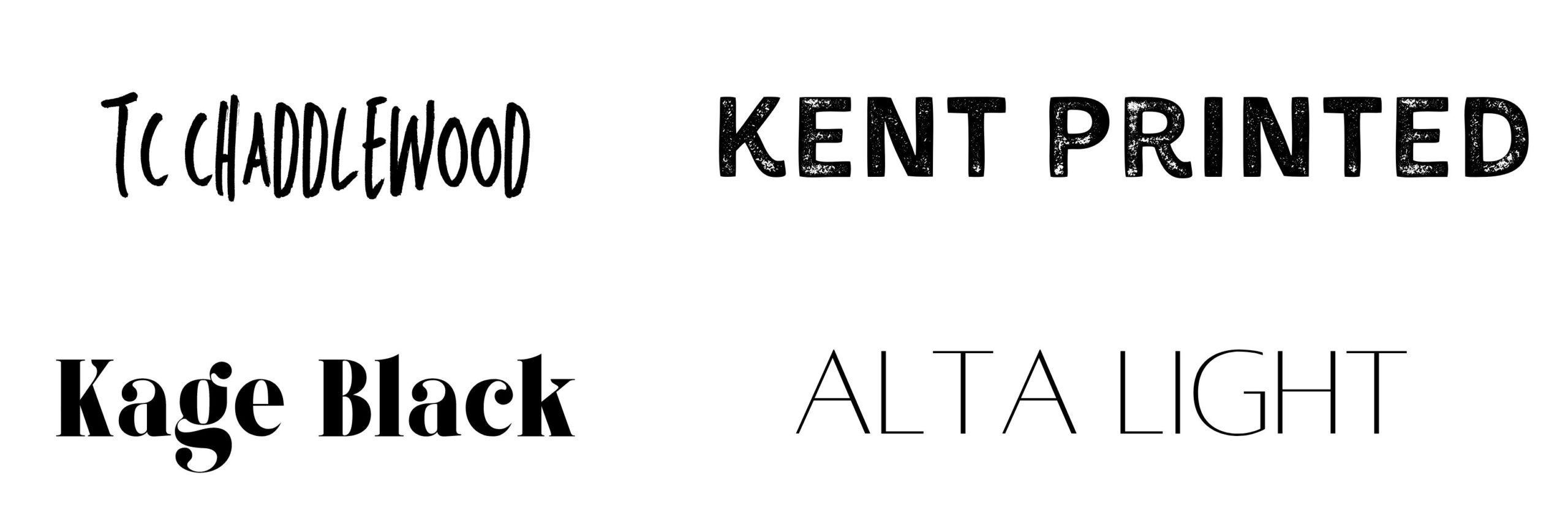 Example of four very different fonts